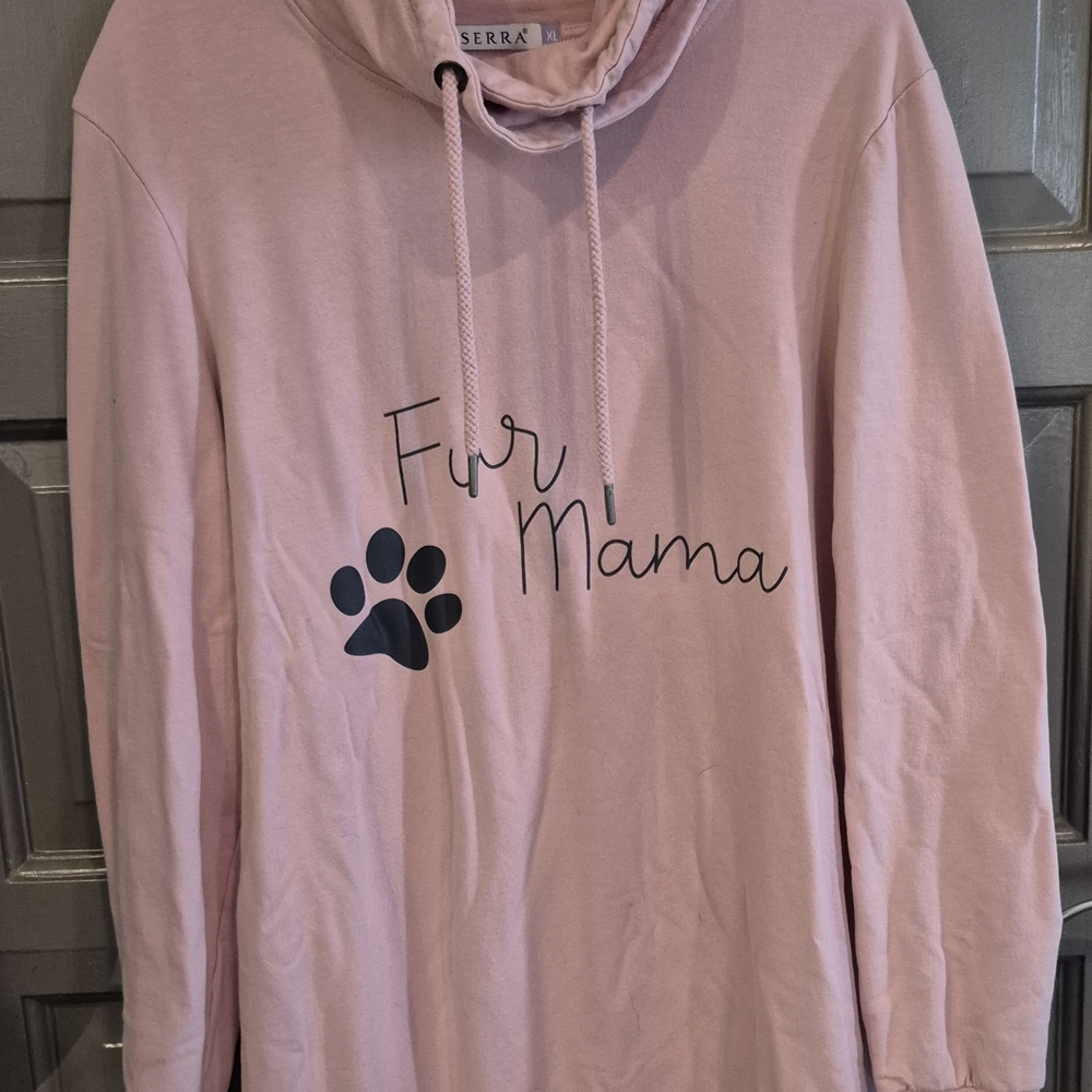Serra Pink "Fur Mama" Tunic Sweatshirt